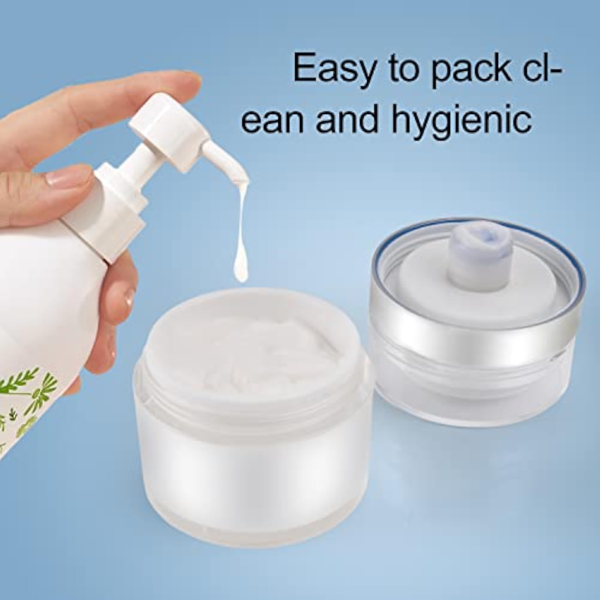 4 Pack Airless Pump Jar, Refillable Acrylic Cosmetic Container